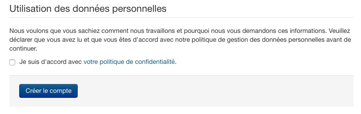 Recueil du consentement de l'utilisateur conforme au RGPD