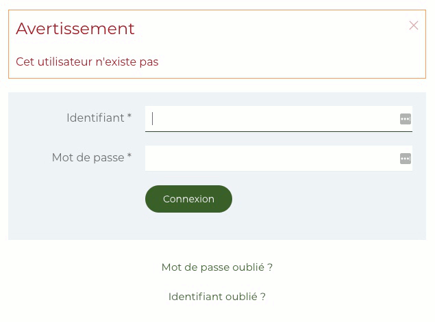 Message d'erreur front end Joomla!