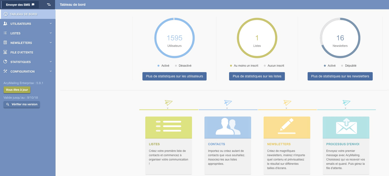 Interface Acymailing Enterprise